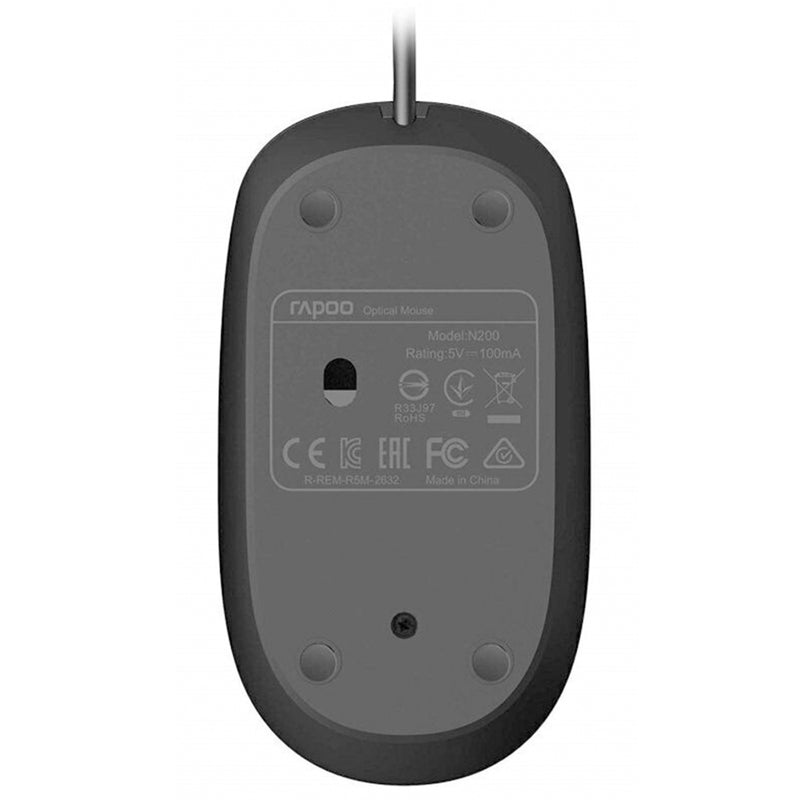 Load image into Gallery viewer, Rapoo muis bedraad zwart n200