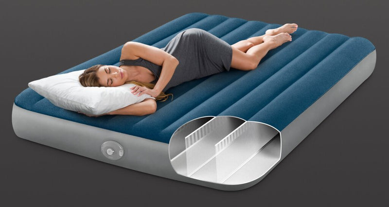 Cargue la imagen en el visor de la galería, Intex 64189np queen dura-beam prestige downy luchtbed met pomp