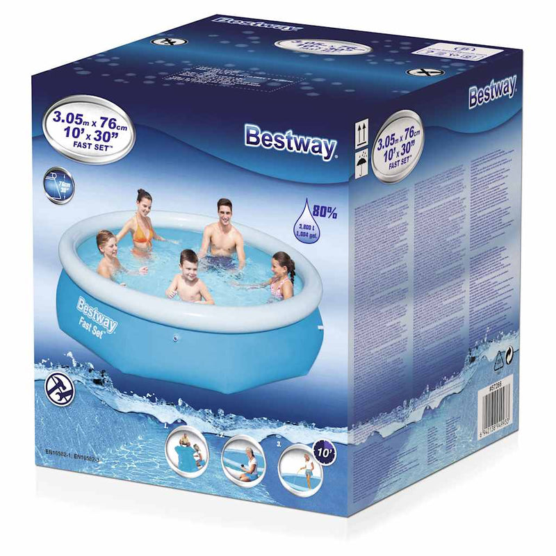 Load image into Gallery viewer, Bestway zwembad fast set rond 305 (blauw lichtblauw)