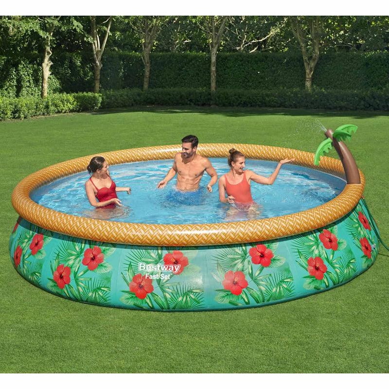 Load image into Gallery viewer, Bestway fast set zwembadset paradise palms opblaasbaar 457x84 cm