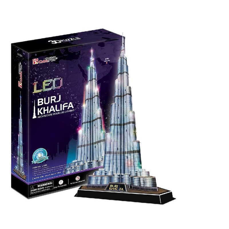 Load image into Gallery viewer, Cubic fun 3d puzzel burj khalifa met led verlichting