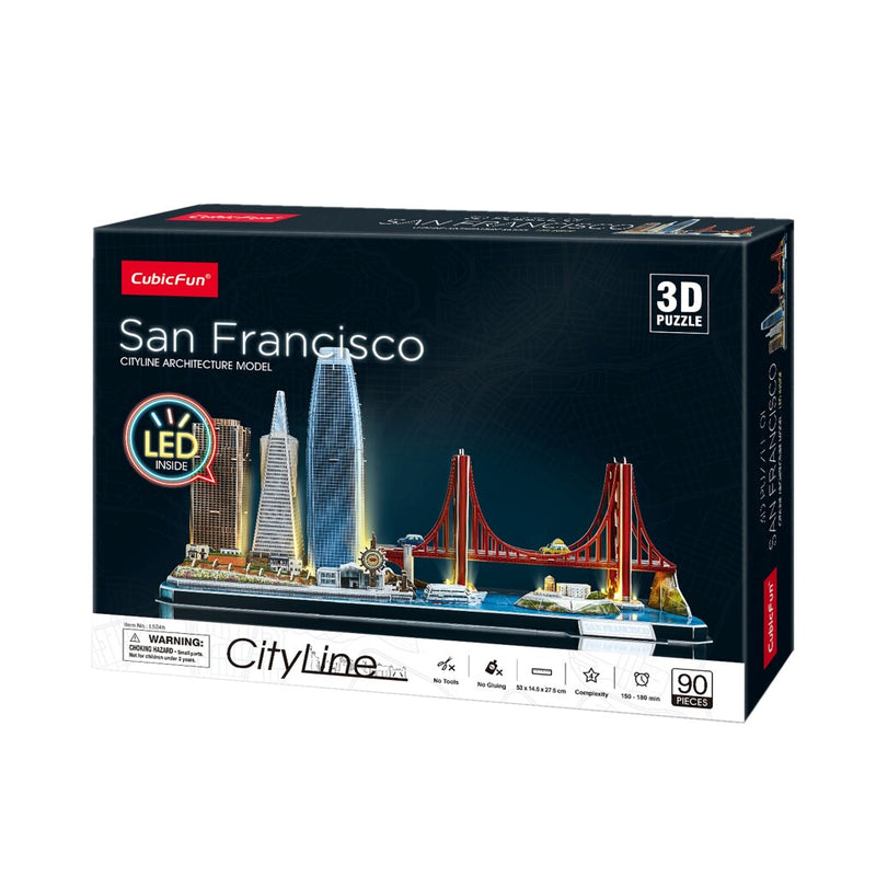 Load image into Gallery viewer, Cubic fun 3d puzzel city line san francisco met led verlichting