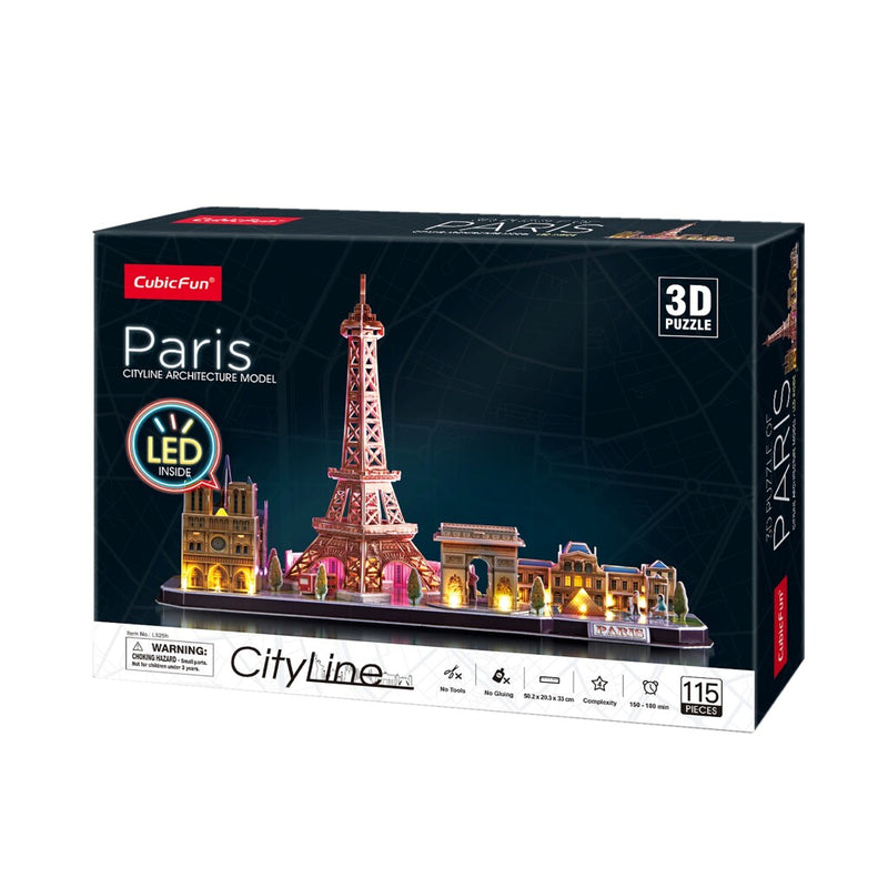 Load image into Gallery viewer, Cubic fun 3d puzzel city line paris met led verlichting, 115dlg.
