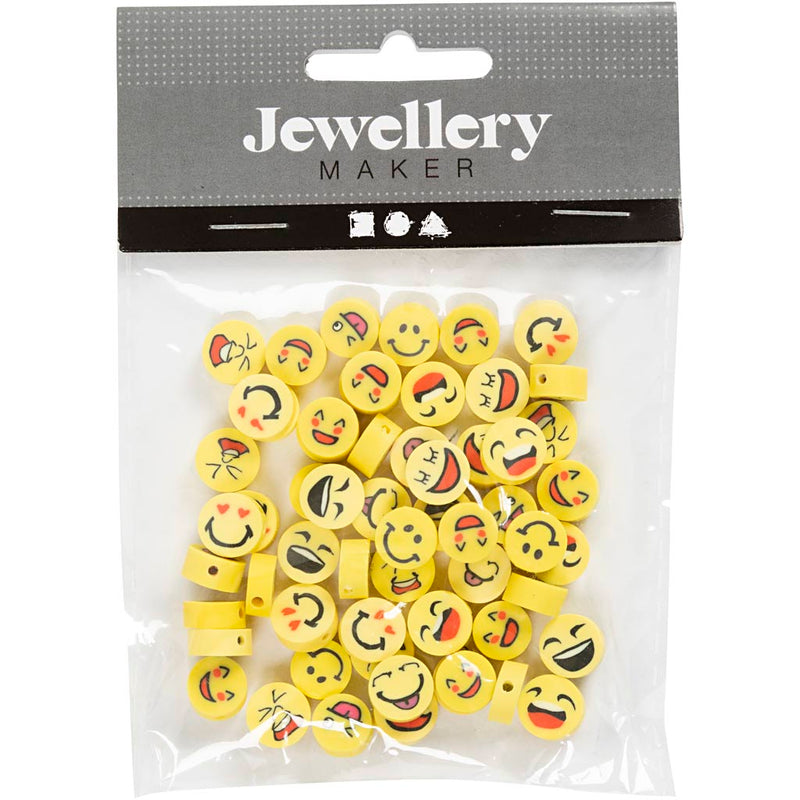 Afbeelding laden in galerijviewer, Creativ company http: www.cchobby.nl figuurkralen-emoji-d-10-mm-gatgrootte-1-5-mm-60-stuk-1-doos