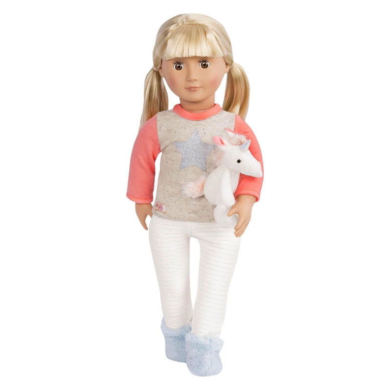 Chargez l'image dans la visionneuse de la galerie, Outfit pyjama voor poppen 45cm - eenhoorn
