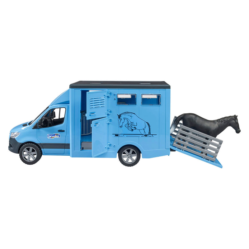 Afbeelding laden in galerijviewer, Bruder mercedes benz sprinter paardentransport m 1 paard - 1:16