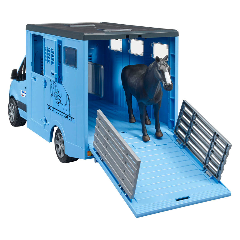 Afbeelding laden in galerijviewer, Bruder mercedes benz sprinter paardentransport m 1 paard - 1:16
