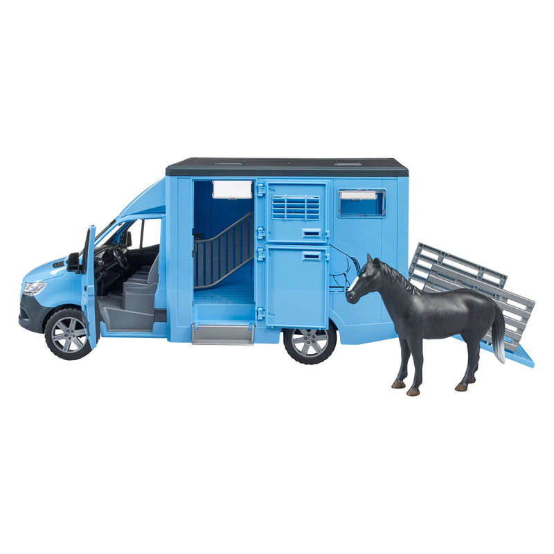 Afbeelding laden in galerijviewer, Bruder mercedes benz sprinter paardentransport m 1 paard - 1:16