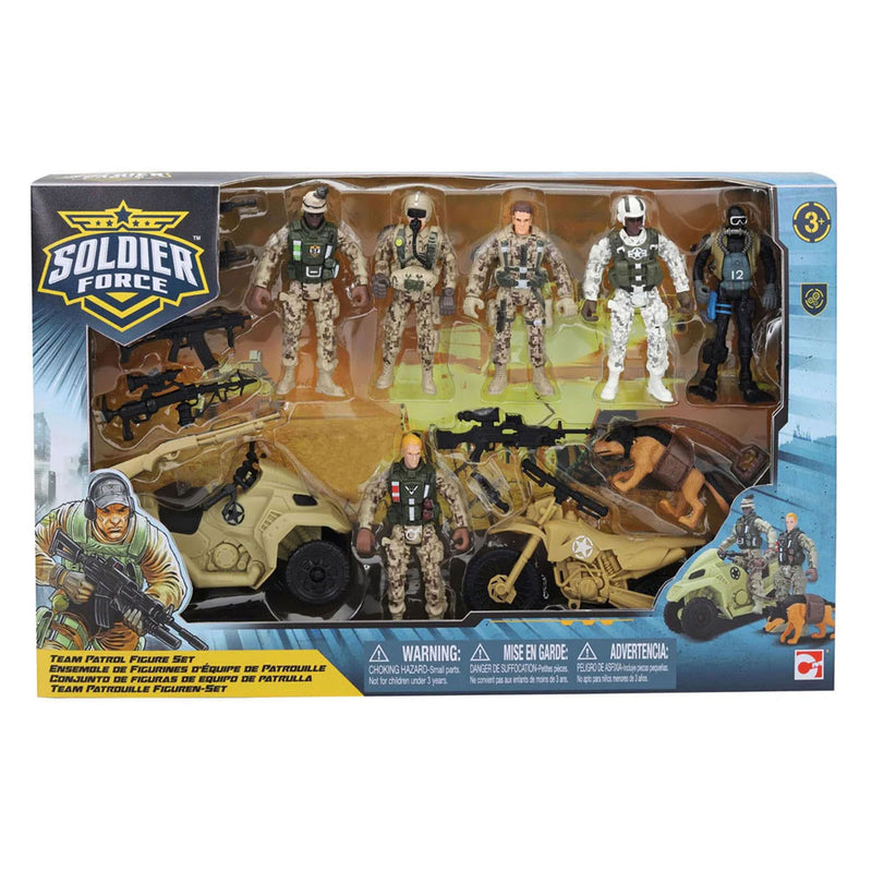 Afbeelding laden in galerijviewer, Rc soldier foe speelfiguren set 6 soldaten, hond en 2 motorfietsen