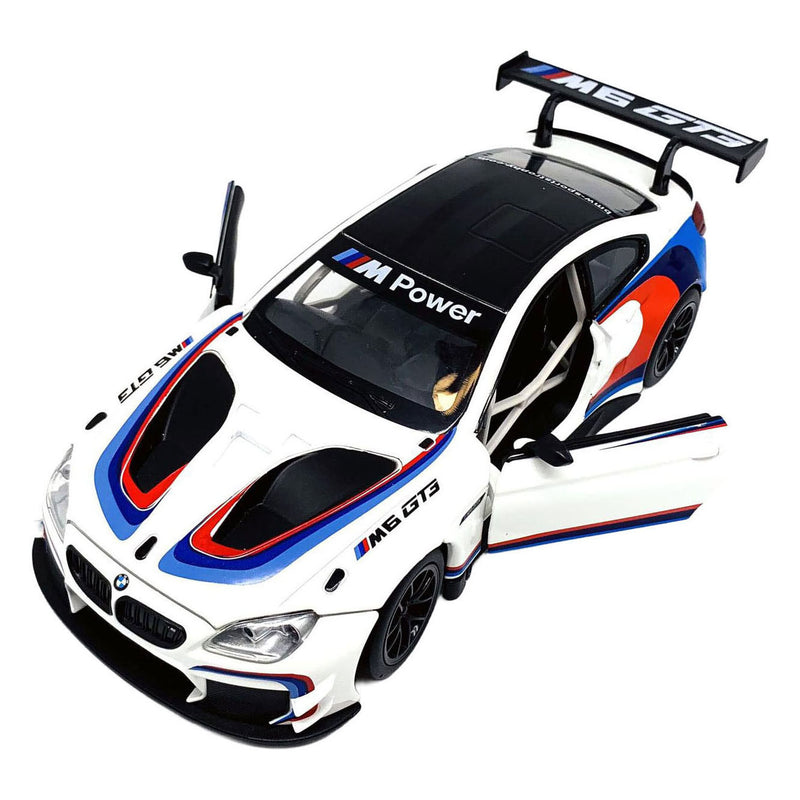 Afbeelding laden in galerijviewer, Bmw m6 gt3 die-cast auto met licht en geluid - 1:24