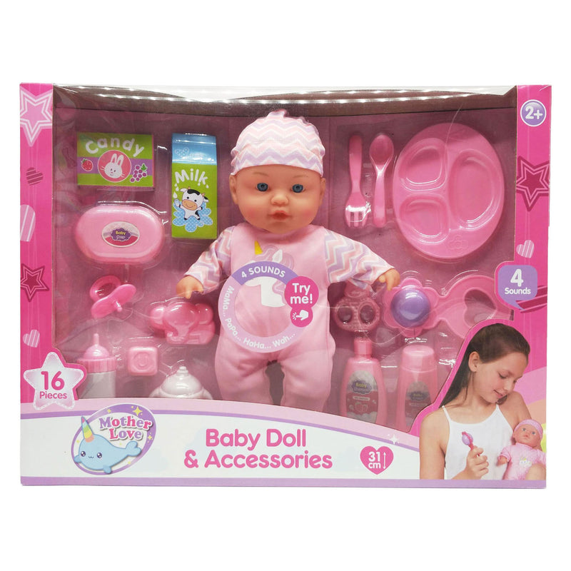 Cargue la imagen en el visor de la galería, Babypop met geluiden en 16 accessoires - 31cm