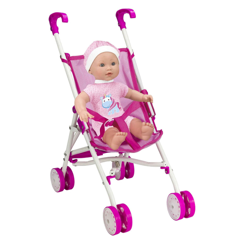 Afbeelding laden in galerijviewer, Babypop met buggy - 35cm