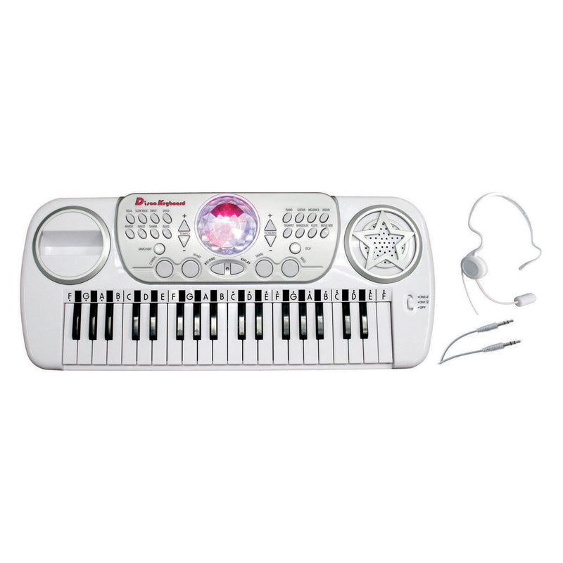Afbeelding laden in galerijviewer, Disco keyboard 37 keys, discobal en hoofdmicrofoon