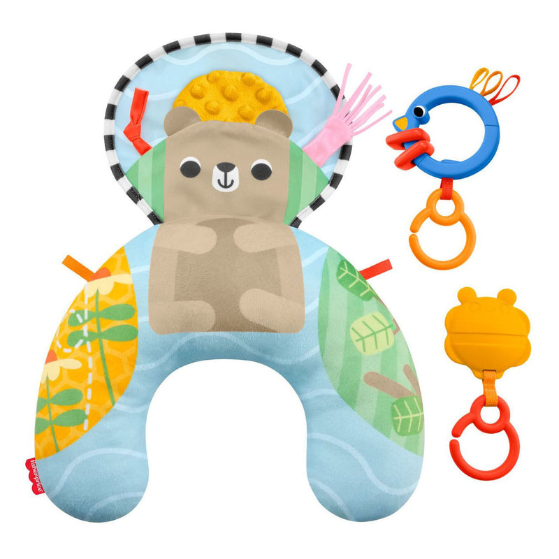 Afbeelding laden in galerijviewer, Fisher-price zintuiglijke avonturen buikligtrainer - voor pasgeborenen met bijtring en rammelaar