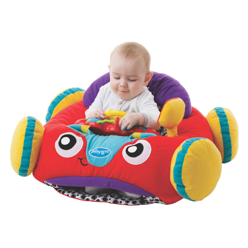 Afbeelding laden in galerijviewer, Playgro comfy car - pluchen zitkussen baby - speelkussen baby - activiteitenkussen - babyspeelgoed - interactief baby speelgoed - babygym - speelkleed baby - pluchen auto baby - auto - kraamcadeau - met licht en geluid