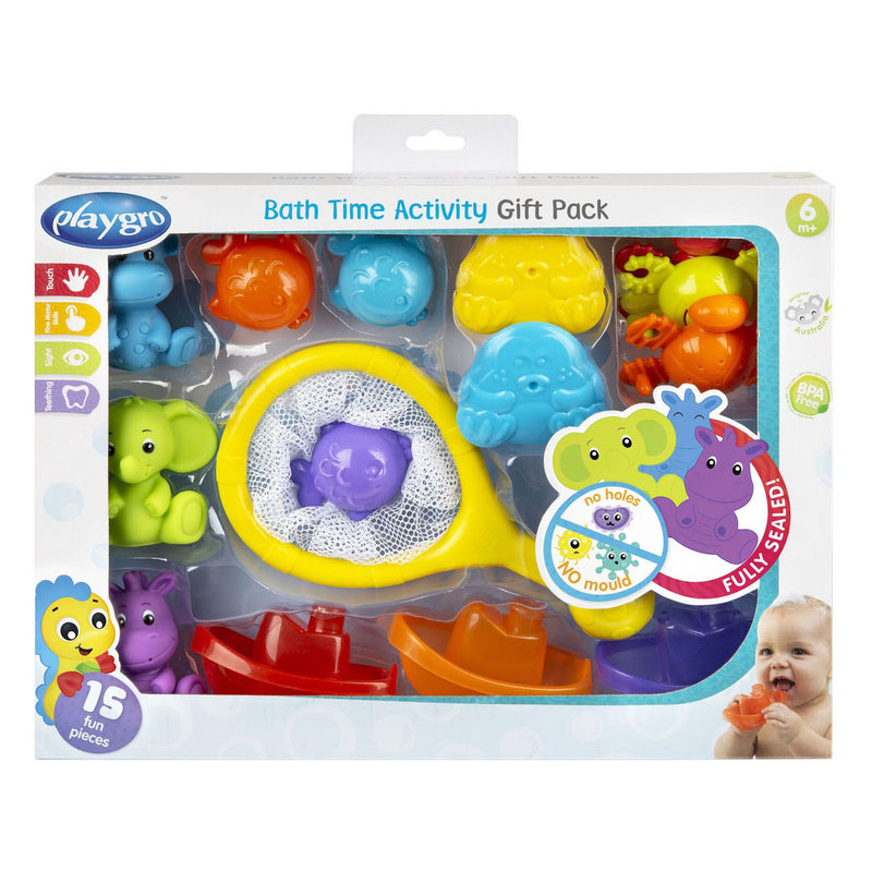 Afbeelding laden in galerijviewer, Playgro activiteiten badgeschenkset – badspeelgoed - speelgoed bad - baby bad speelgoed - badspeeltjes - waterspeelgoed- baby speelgoed 6 maanden - cadeauset baby - volledig afgesloten - geen schimmel - badspeelset 14-delig - bpa vrij
