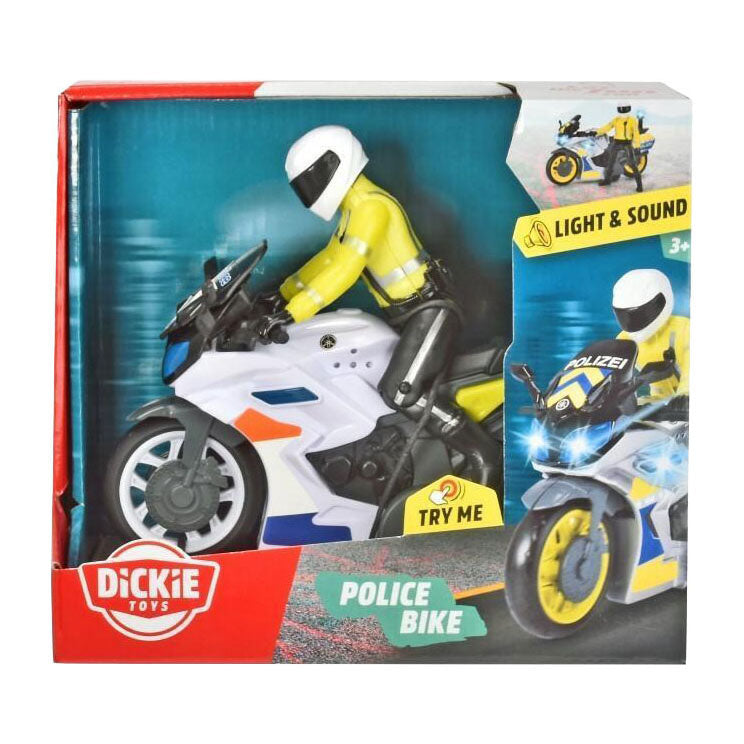 Afbeelding laden in galerijviewer, Dickie toys politie motor - belgische versie - 17 cm - licht geluid - speelgoedvoertuig