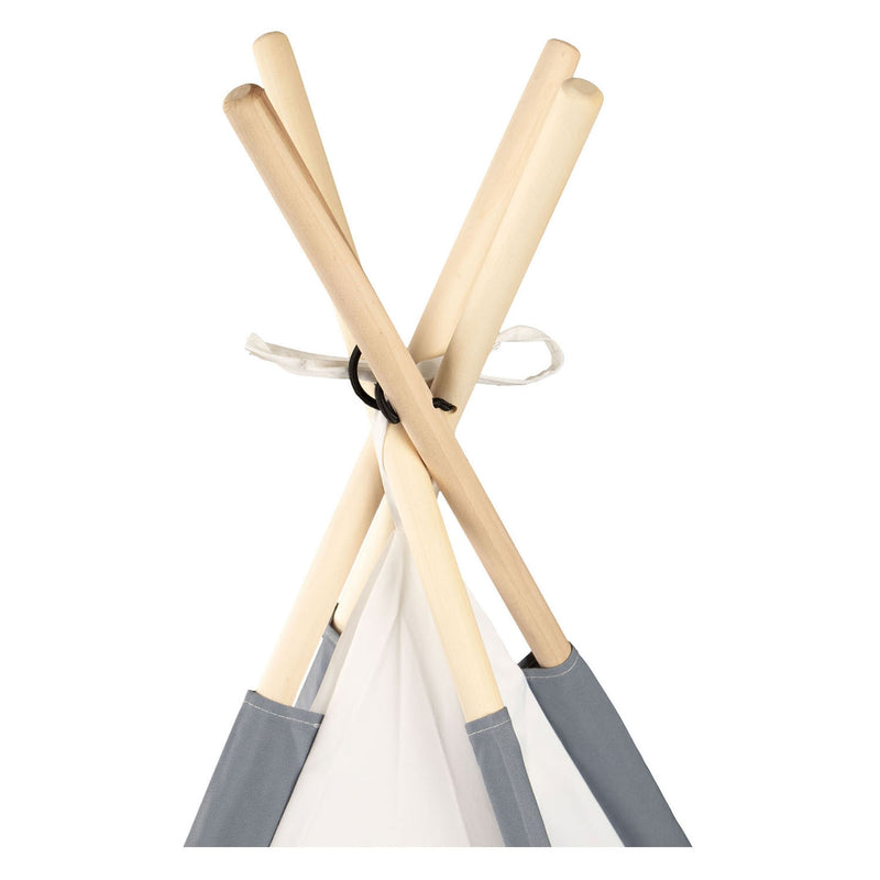 Afbeelding laden in galerijviewer, Tipi met houten stokken en vloerkleed - 120x120x150cm