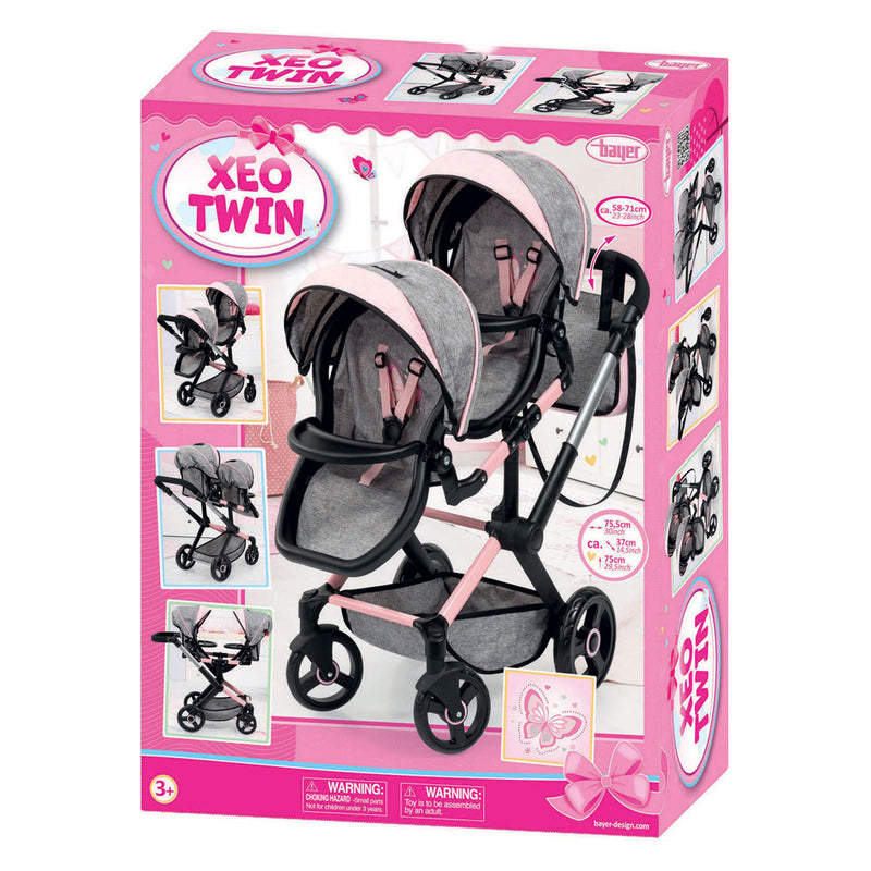 Afbeelding laden in galerijviewer, Xeo duo tweelingpoppenwagen - 46 cm