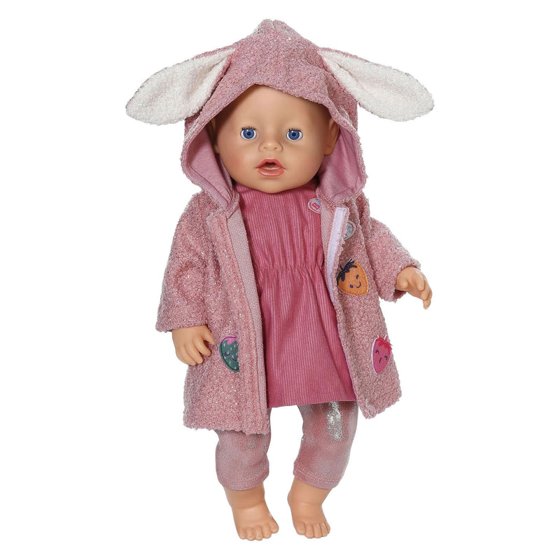 Afbeelding laden in galerijviewer, Baby born jas en jurkset - 43cm