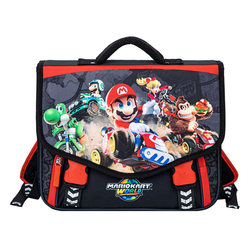 Afbeelding laden in galerijviewer, Super mario schooltas met 2 compartimenten en voorvak
