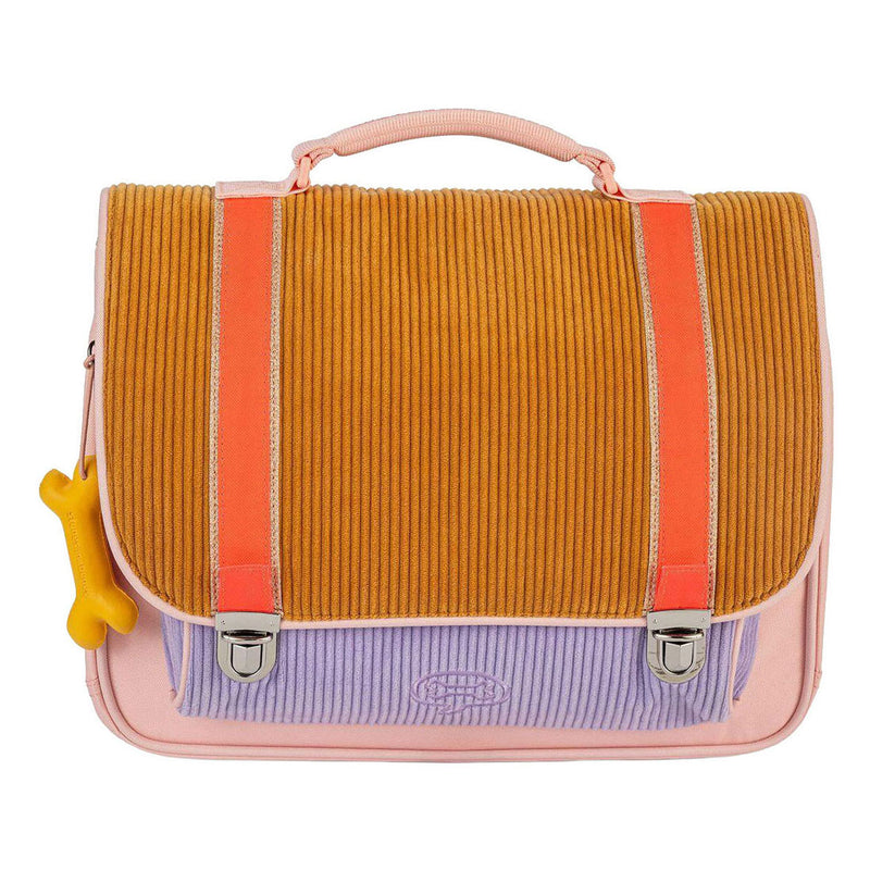 Afbeelding laden in galerijviewer, Stones and bones corduroy honey lavender cassis boekentas