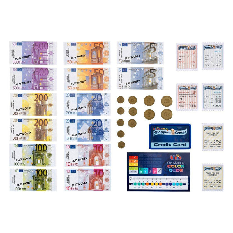 ギャラリービューアに画像をロードする, Klein toys - speelgoed kassa - incl. geluidseffecten, speelgoed munten, biljetten en credit card - meerkleurig