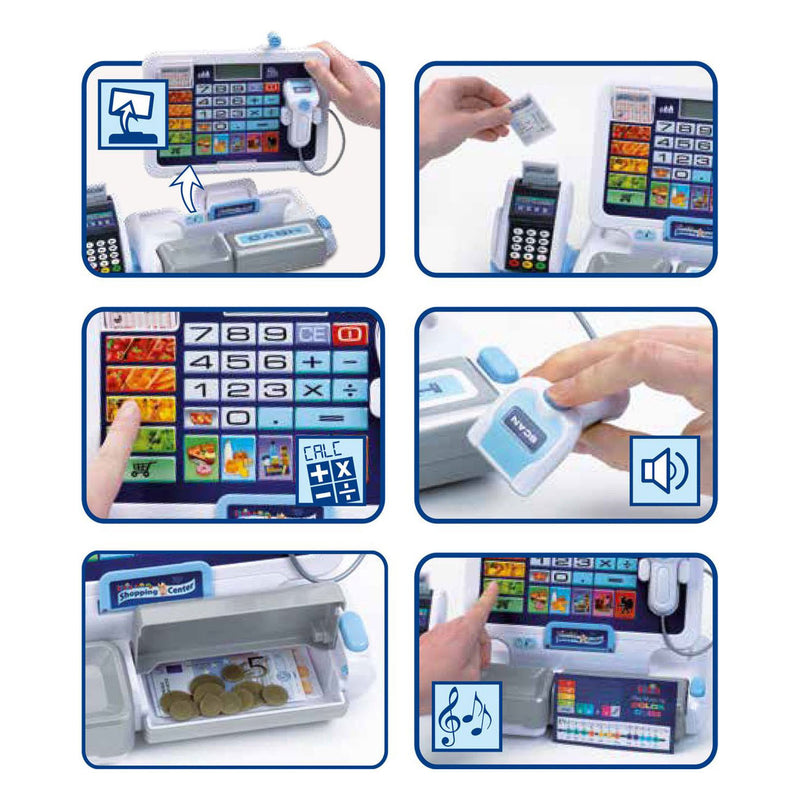 Chargez l'image dans la visionneuse de la galerie, Klein toys - speelgoed kassa - incl. geluidseffecten, speelgoed munten, biljetten en credit card - meerkleurig