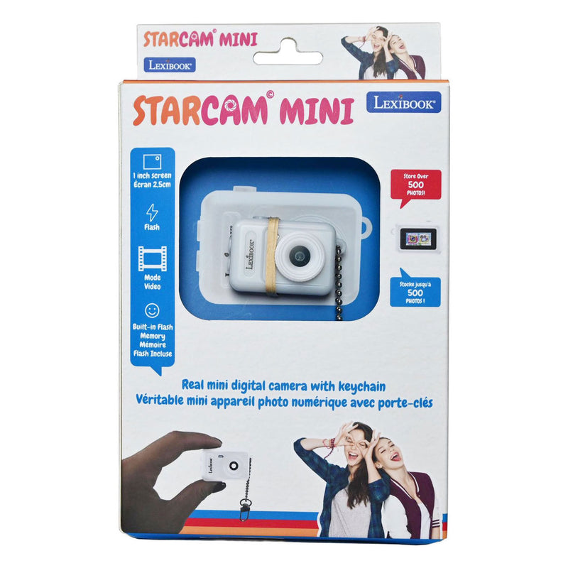 Afbeelding laden in galerijviewer, Lexibook sleutelhanger miniatuur digitale camera wit met ingebouwd flashgeheugen