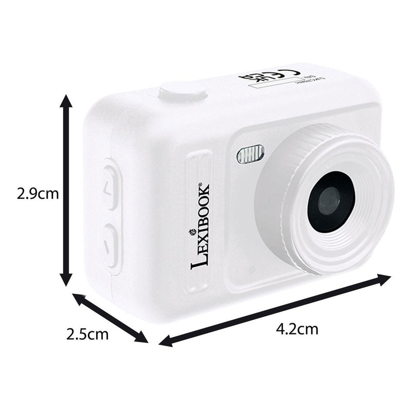 Afbeelding laden in galerijviewer, Lexibook sleutelhanger miniatuur digitale camera wit met ingebouwd flashgeheugen