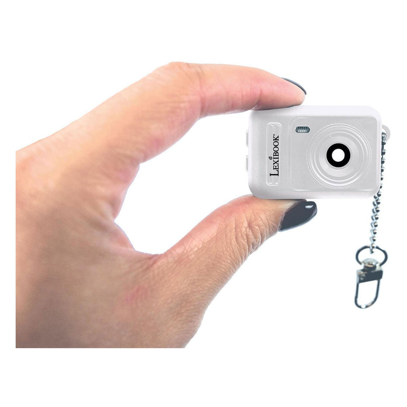Afbeelding laden in galerijviewer, Lexibook sleutelhanger miniatuur digitale camera wit met ingebouwd flashgeheugen