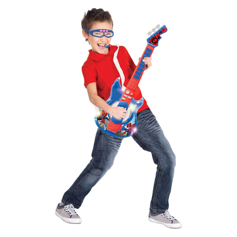 ギャラリービューアに画像をロードする, Spider-man elektrische gitaar met brilmicrofoon