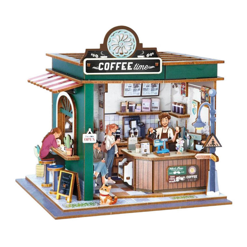 ギャラリービューアに画像をロードする, Houten bouwpakket diorama café - 120dlg.