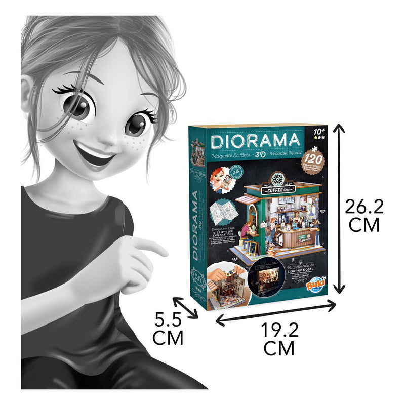 ギャラリービューアに画像をロードする, Buki france houten bouwpakket diorama café - 120dlg.