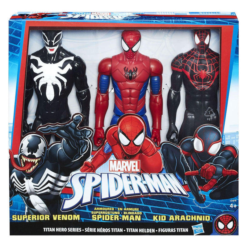 Afbeelding laden in galerijviewer, Hasbro spider man titan heroes 3-pack speelfiguren