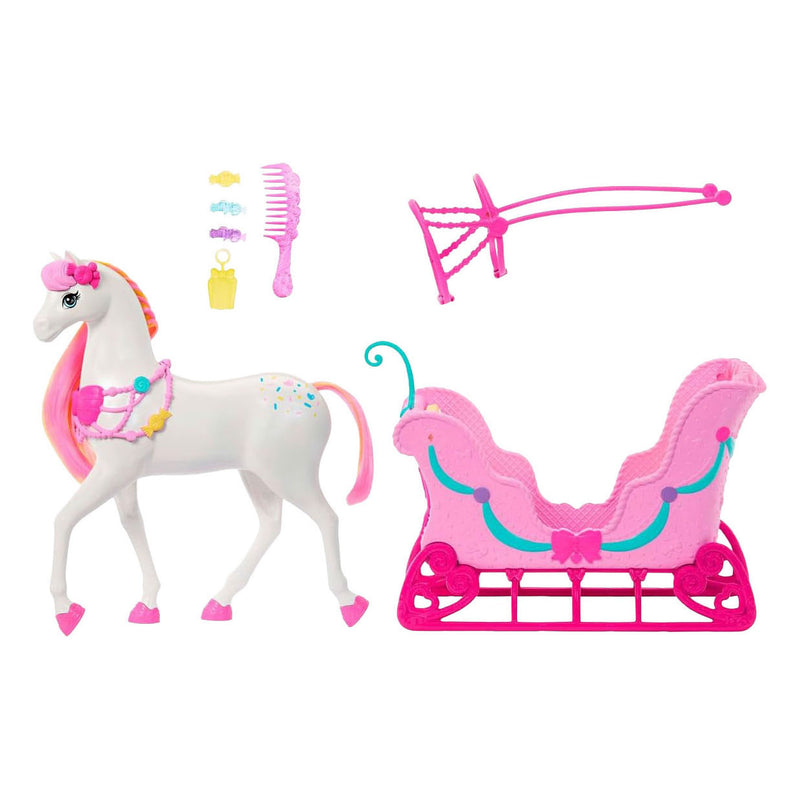 Afbeelding laden in galerijviewer, Mattel barbie notenkraker snoepjesland paard en slee