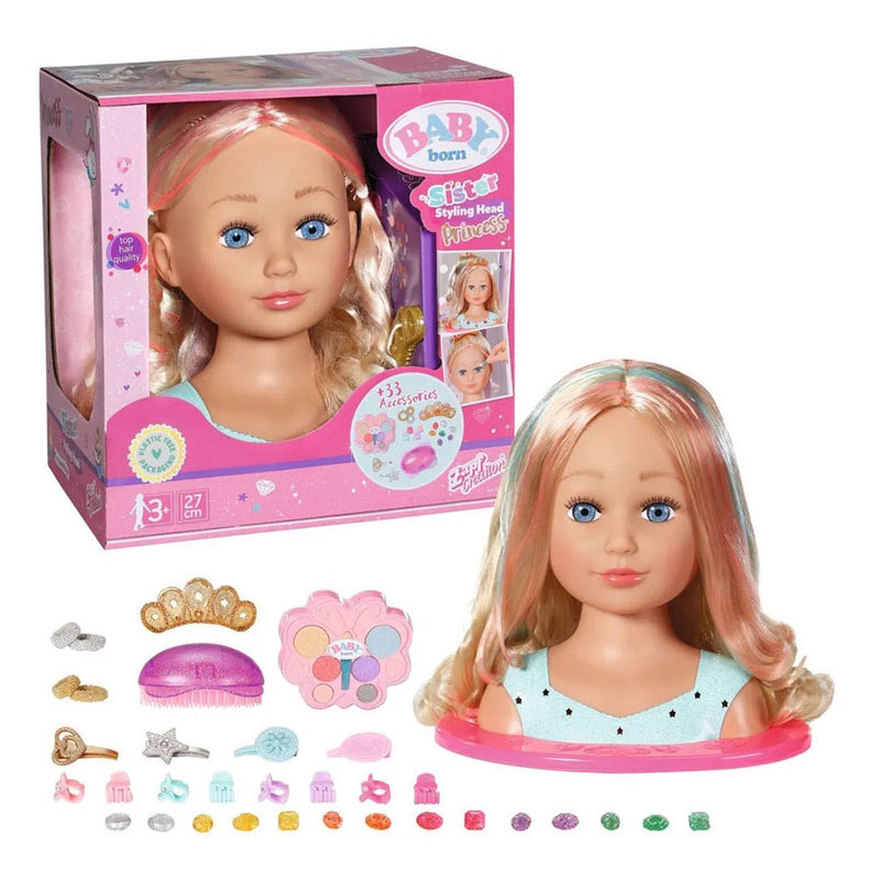Afbeelding laden in galerijviewer, Zapf creation baby born styling make-up en kaphoofd prinses - 27cm