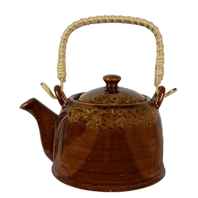 Chargez l'image dans la visionneuse de la galerie, Clayre eef theepot met filter bruin geel keramiek ã˜14x12cm 750ml
