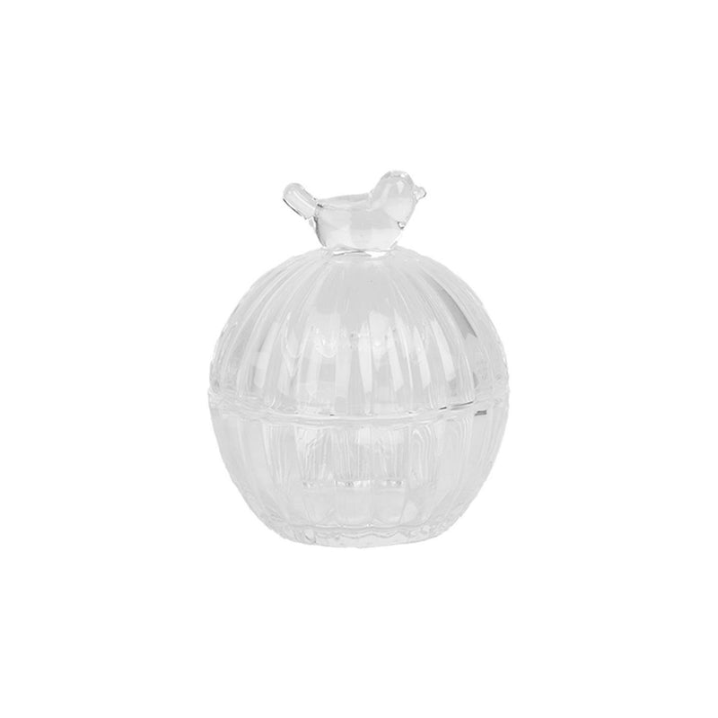 Cargue la imagen en el visor de la galería, Clayre eef schaaltje vogel met deksel 㘠8x10 cm glas