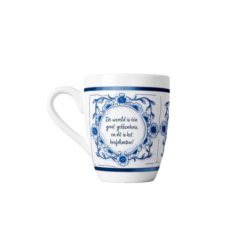 Afbeelding laden in galerijviewer, Paperdreams delfts blauwe mok - gekkenhuis - keramiek 440ml
