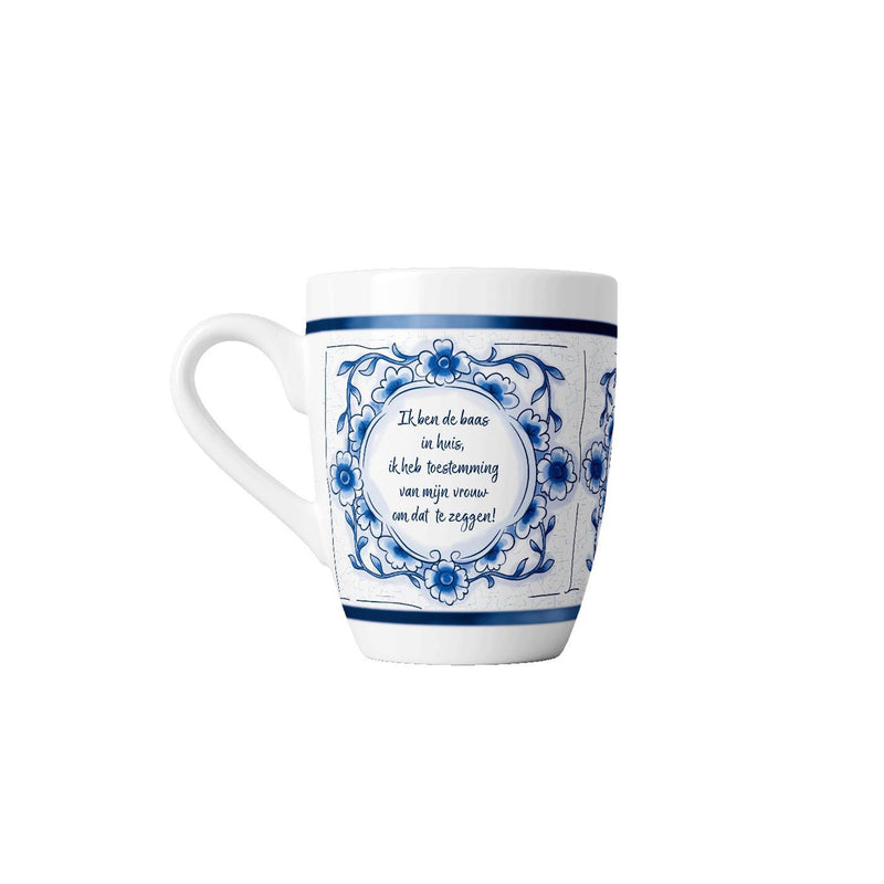 Afbeelding laden in galerijviewer, Paperdreams delfts blauwe mok - baas in huis - keramiek 440ml