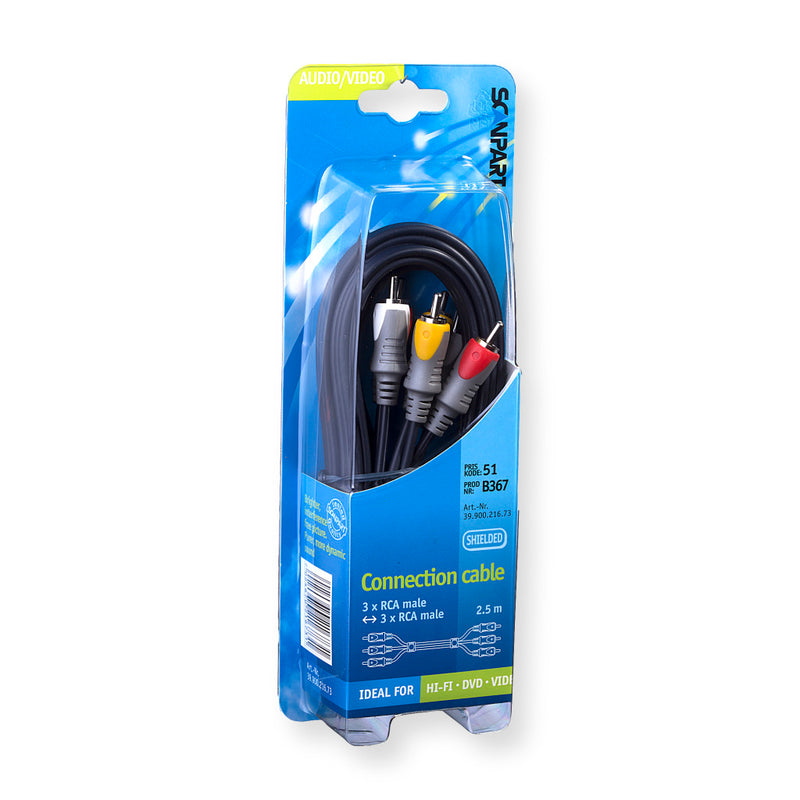 Load image into Gallery viewer, Scanpart aansluitkabel 3tulp(m)-(m) 2.5m