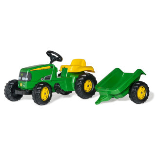 Afbeelding laden in galerijviewer, Rolly toys john deere traptractor rollykid - met aanhanger - vanaf 3 jaar