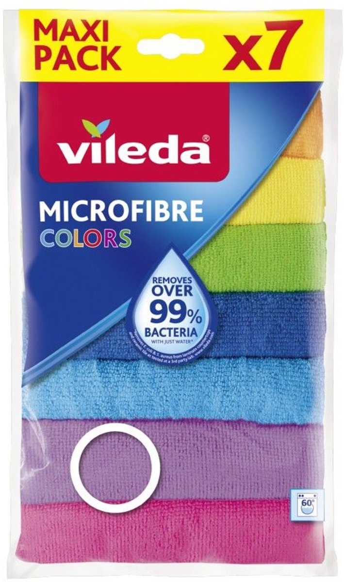 Afbeelding laden in galerijviewer, Vileda doekjes voor alle doeleinden microvezel kleuren multipack, 7 stuks