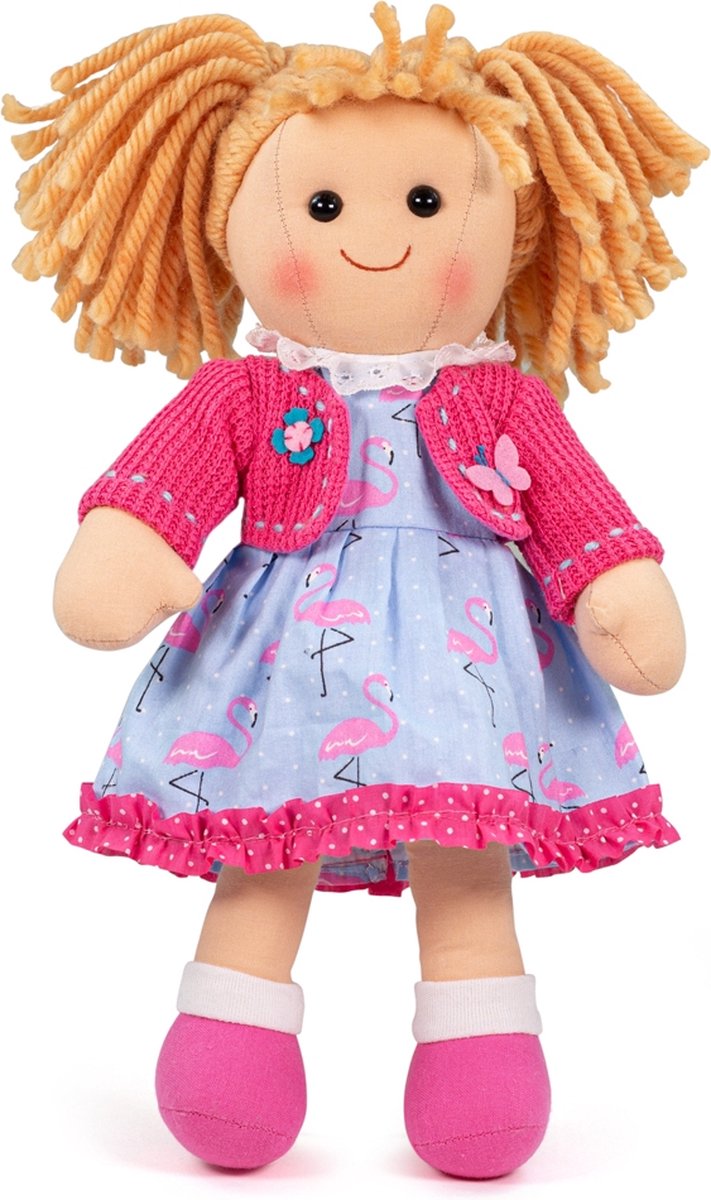 Afbeelding laden in galerijviewer, Bigjigs stoffen pop maggie 34 cm