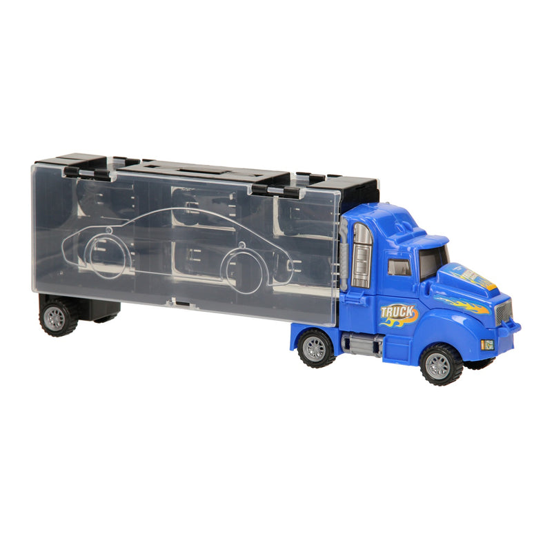 Afbeelding laden in galerijviewer, Lobbes speelgoed bv opberg autotransporter - blauw