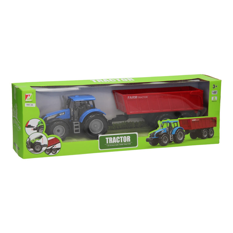 Load image into Gallery viewer, Tractor met aanhanger 1:32