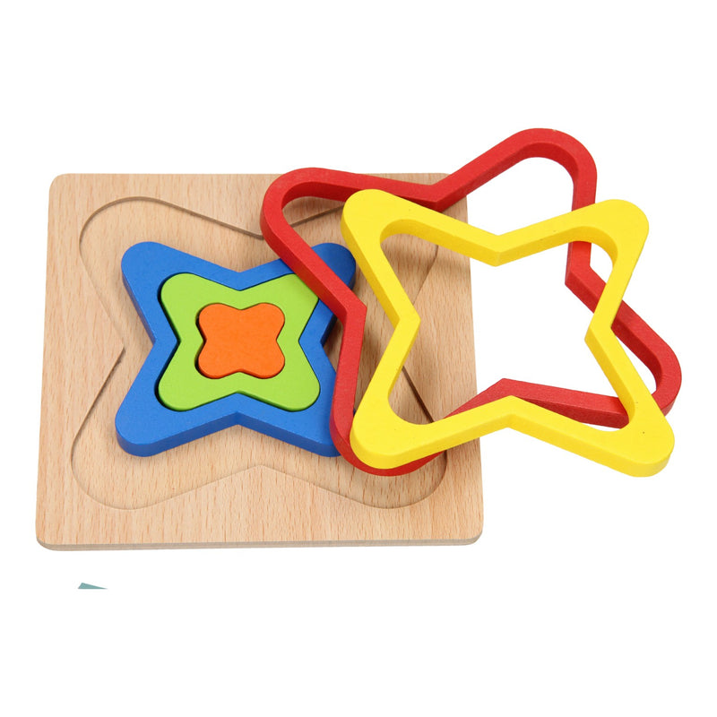 Load image into Gallery viewer, Houten vormenpuzzel - vlindervorm