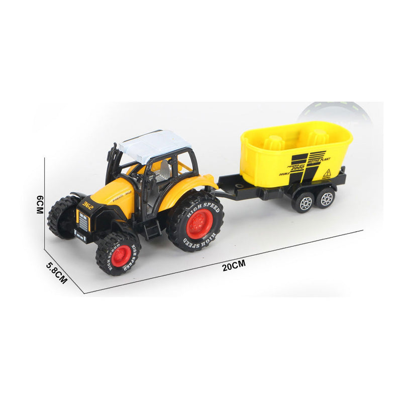 Laden Sie das Bild in Galerie -Viewer, Die-cast trekker met aanhanger en pull-backfunctie