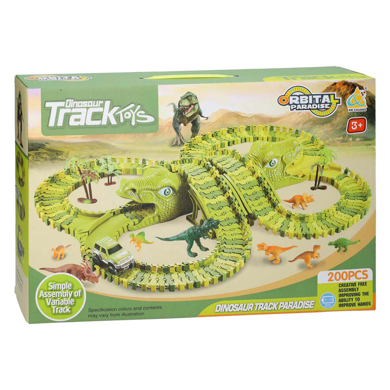 Afbeelding laden in galerijviewer, Lobbes speelgoed bv dinotrack - racebaan met dino's - 200-delige set - 3+ jaar